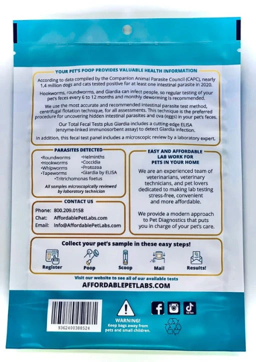 Easy Home Kit Affordable Pet Labs Total Fecal Tests Plus Giardia For Cats - Image 3